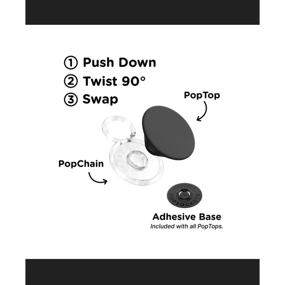 PopSockets PopGrip Premium Phone Grip & Stand - Translucent He Loves Me Not